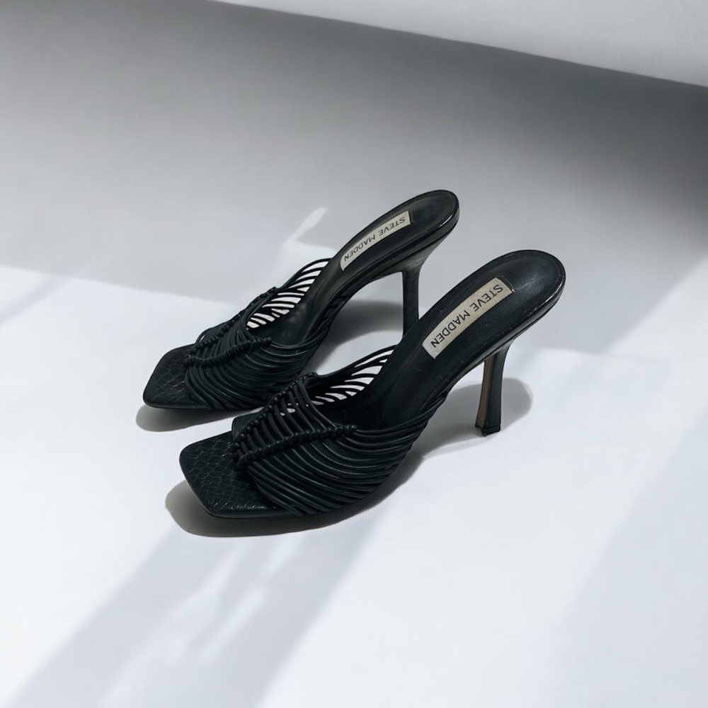 Steve Madden Black Strappy Heels
